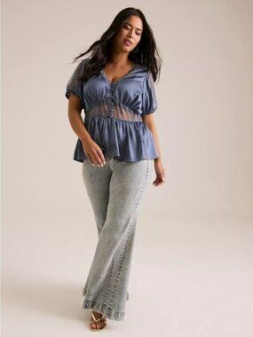 FESTI Torrid DEEP V NECK WAIST Lace FLYAWAY FLINT STONE 44545798 Size 0 12 14